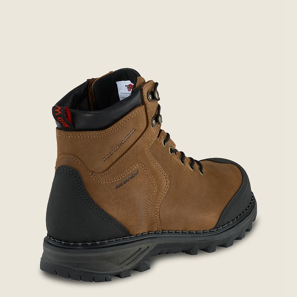 Red Wing Safety Bot Erkek - Burnside - 6-Inch Waterproof Toe - Kahverengi/Siyah - 57NOXFUEW